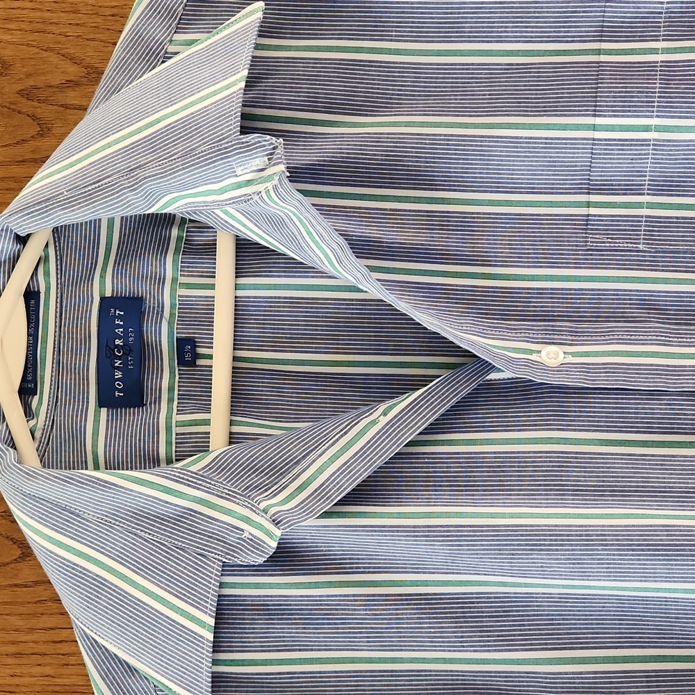 Vintage Towncraft Men's Size 15 1/2 Striped sportshirt - Picture 2 of 6